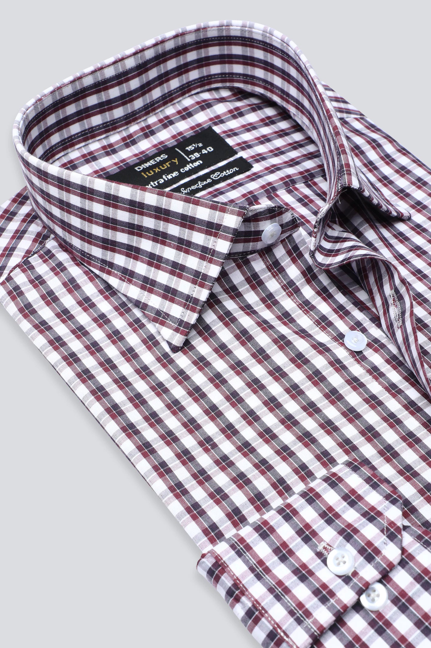 Maroon Tattersall Check Formal Shirt