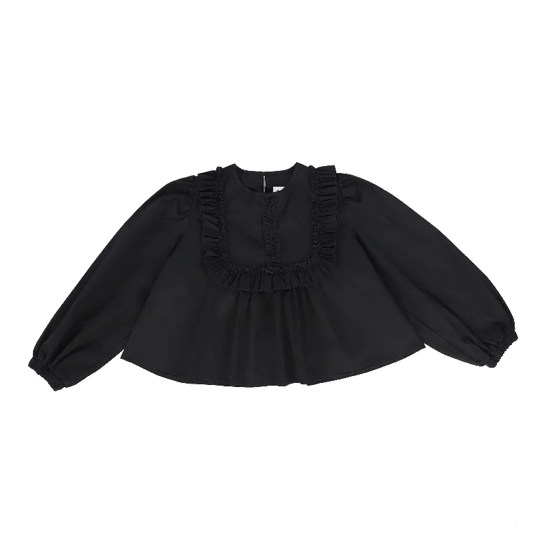 OLIVIA ROHDE BLACK RUFFLE TRIM TOP [Final Sale]