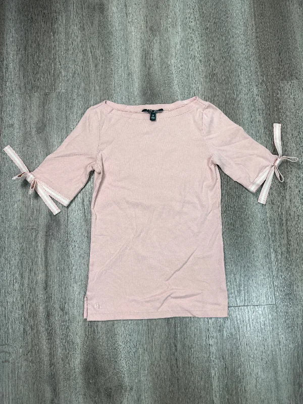 Top Short Sleeve By Lauren By Ralph Lauren In Pink, Size: S Dapper Men's Bow