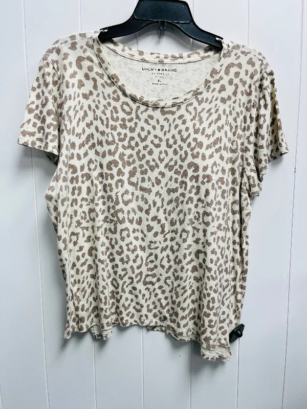 Top Short Sleeve Basic By Lucky Brand In Animal Print, Size: Xl Polished Men's Satin