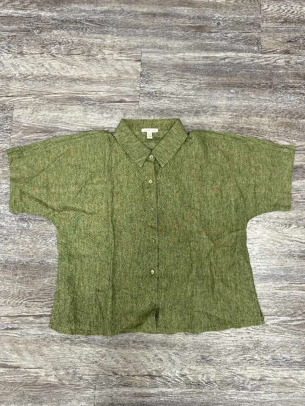 Top Short Sleeve By Eileen Fisher In Green, Size: Xsp Artistic Men's Hand