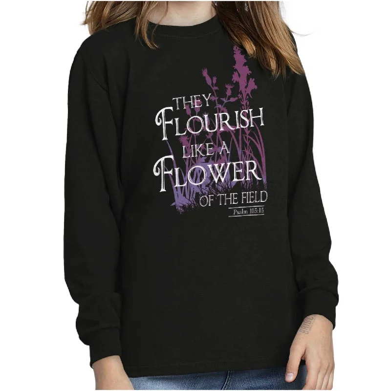 They Flourish Like A Flower Youth Long Sleeve T-Shirt