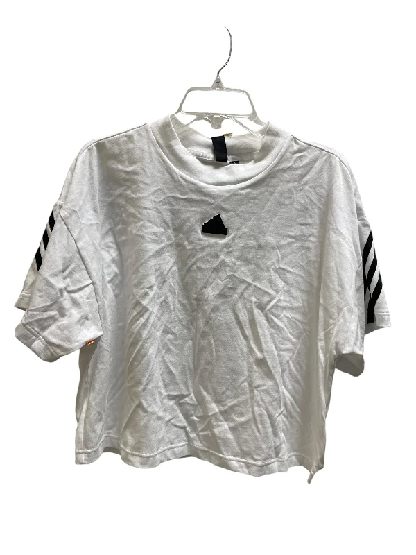 Athletic Top Short Sleeve By Adidas In White, Size: L Artistic Men's Hand