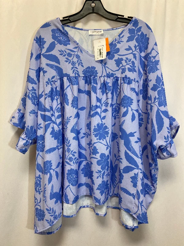 Top Short Sleeve By First Love In Blue, Size: L Cozy Men's Sherpa