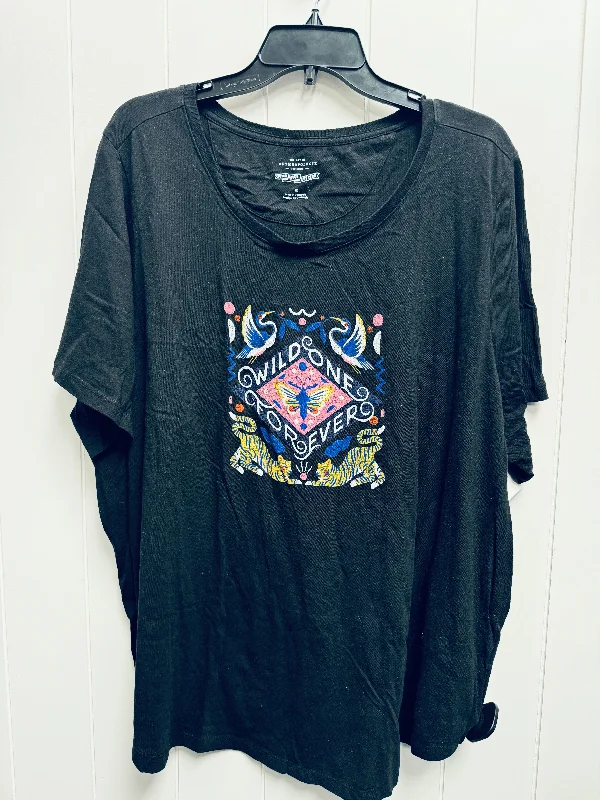 Top Short Sleeve By Anthropologie In Black, Size: 3x Masculine Men's 