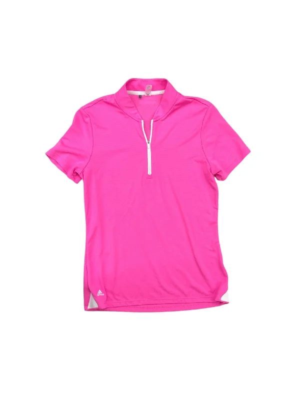 Athletic Top Short Sleeve By Adidas In Pink, Size: S Trendy Men's Scandinavian