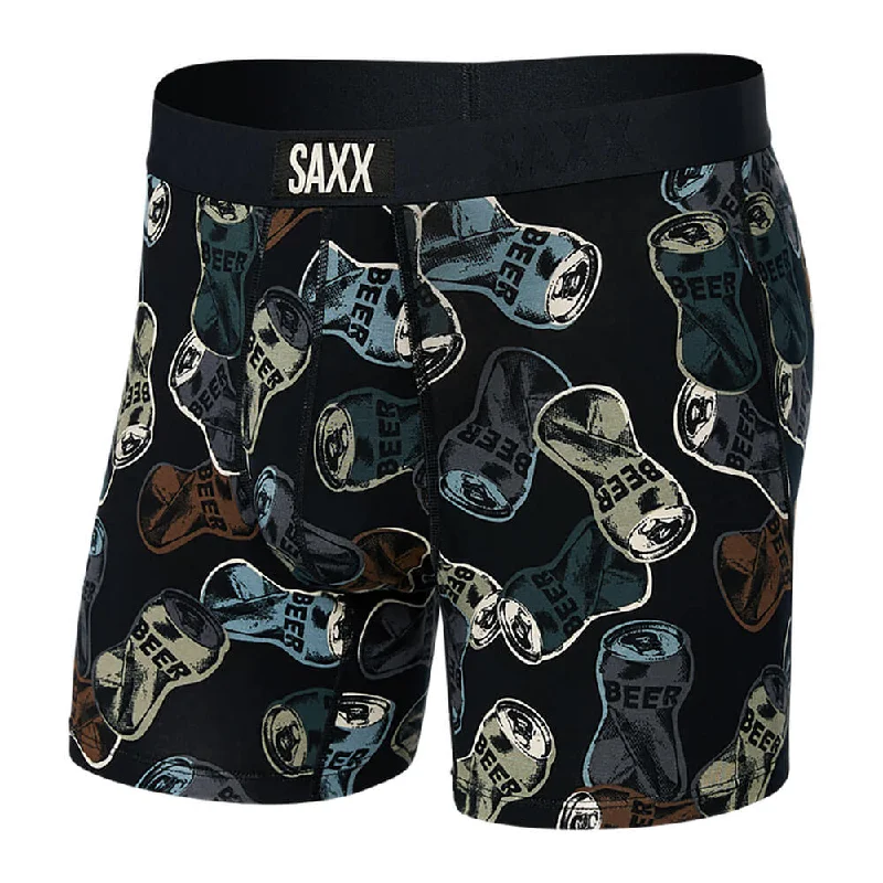 SAXX Vibe Super Soft Friday Night Camo Boxer Briefs - Black