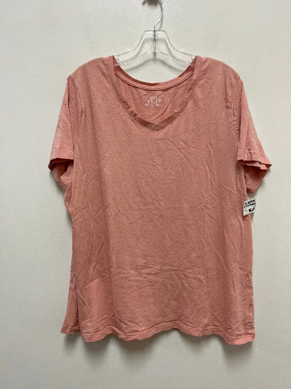 Top Short Sleeve Basic By Time And Tru In Pink, Size: 3x Youthful Men's Pop