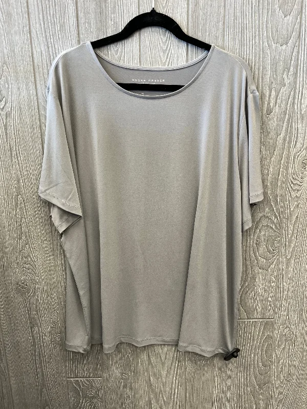 Top Short Sleeve By Susan Graver In Grey, Size: 3x Refined Men's Hand