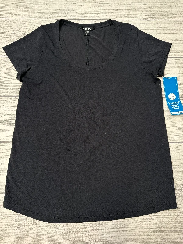 Athletic Top Short Sleeve By Athleta In Black, Size: M Monochromatic All