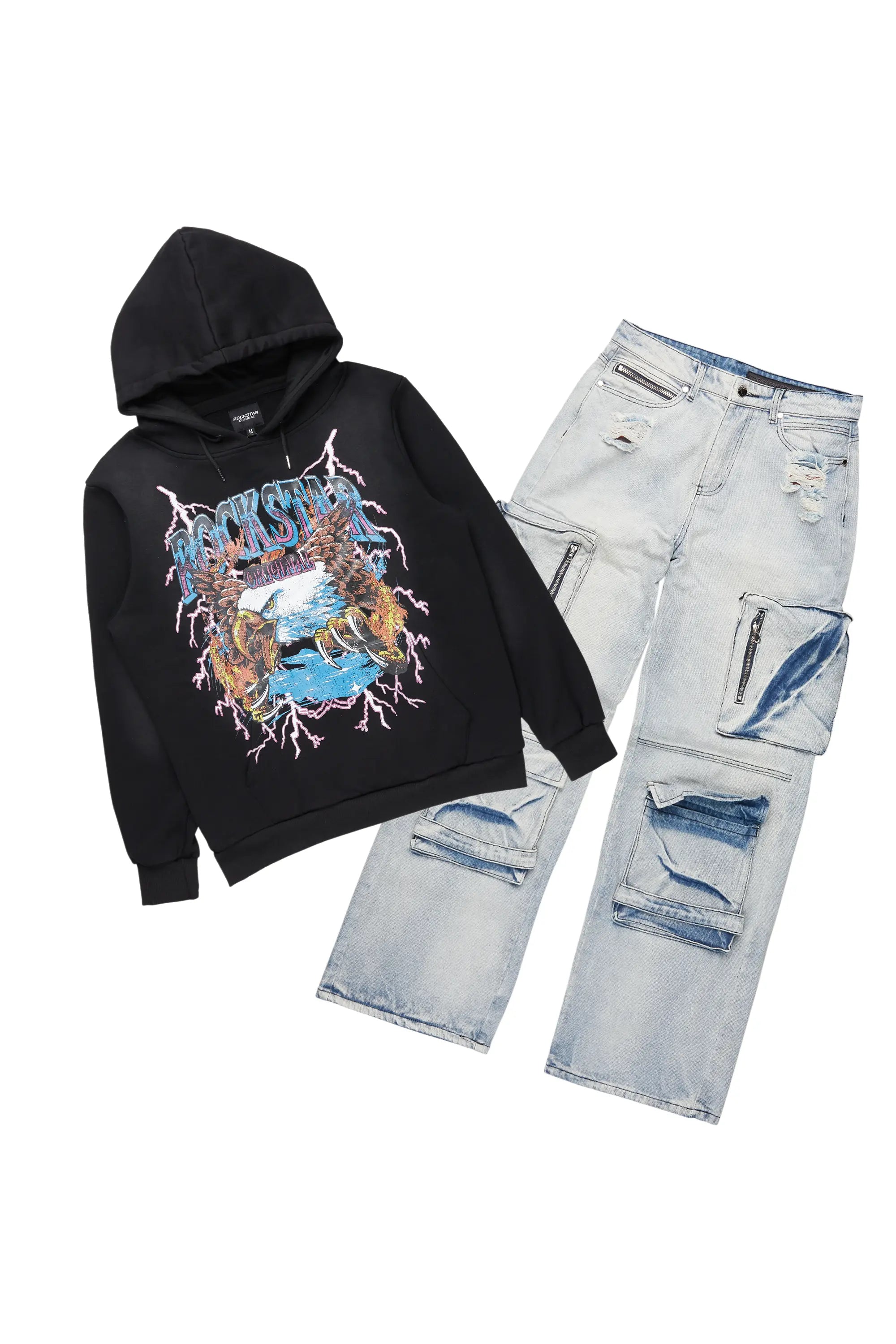 Darken Black Hoodie/Baggy Fit Jean Bundle