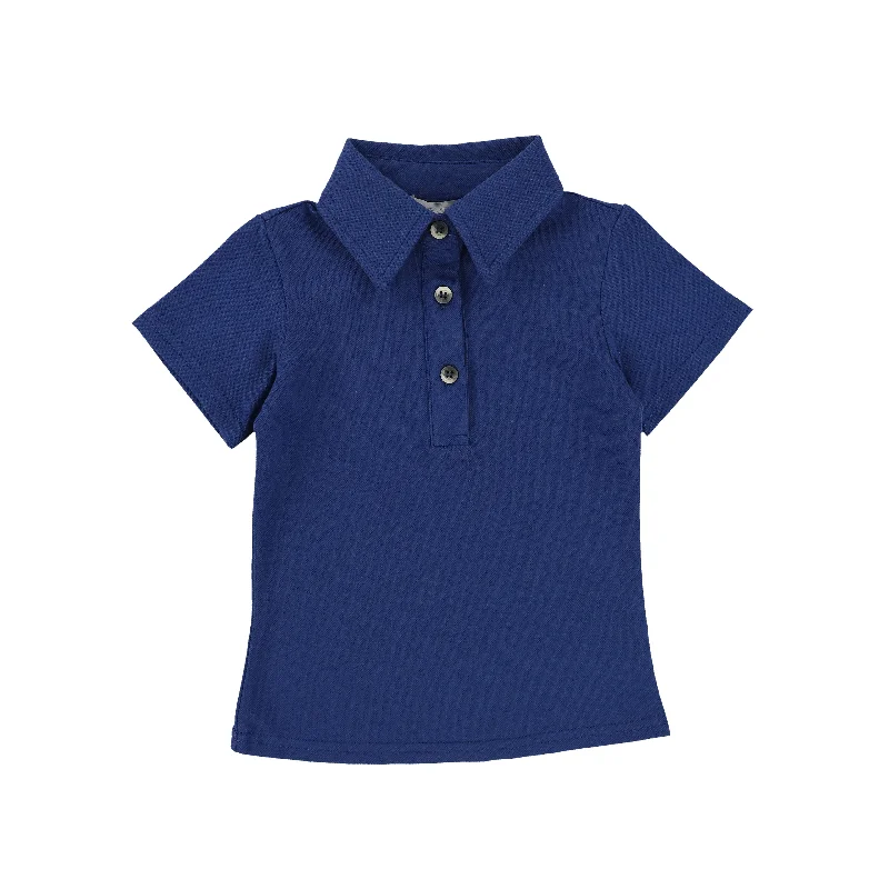 BACE COLLECTION BLUE PIQUE SS POLO [Final Sale]