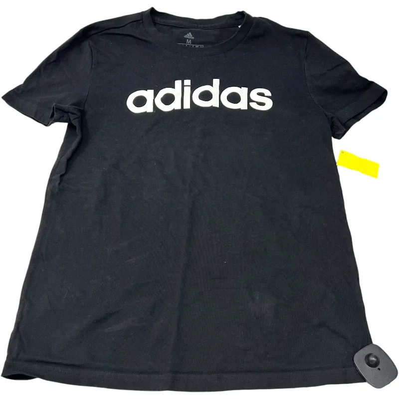 Athletic Top Short Sleeve By Adidas In Black, Size: M Athletic Men's Compression