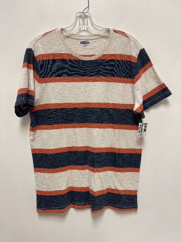 Top Short Sleeve Basic By Old Navy In Striped Pattern, Size: M Masculine Men's 