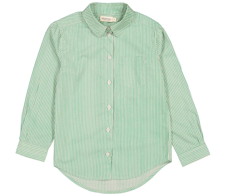 MARMAR COPENHAGEN GREEN STRIPED COLLAR SHIRT [FINAL SALE]