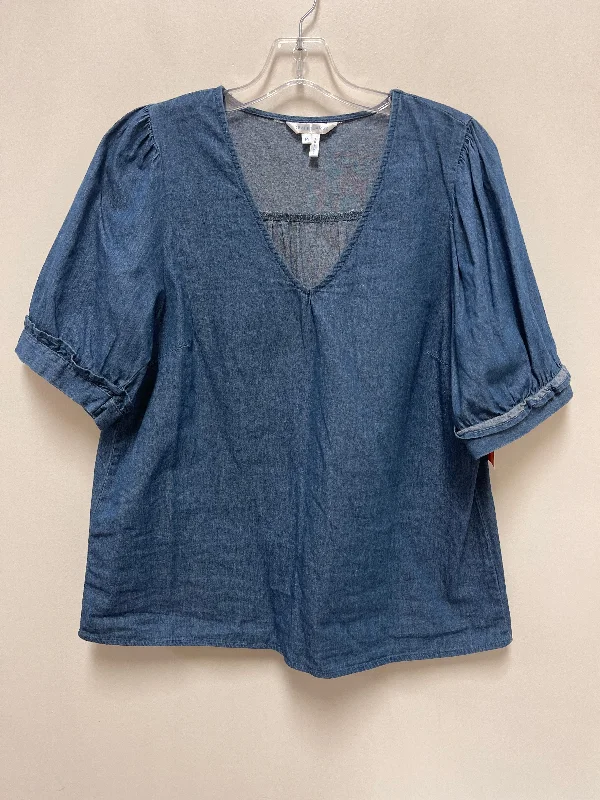 Top Short Sleeve By Draper James In Blue Denim, Size: M Organic