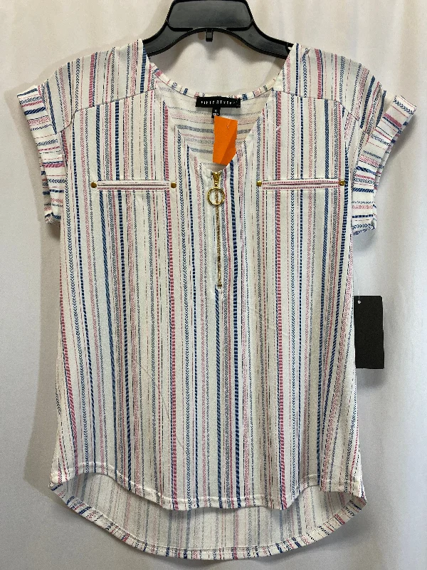 Top Short Sleeve By Clothes Mentor In Blue & White, Size: S Casual Men's Japanese 