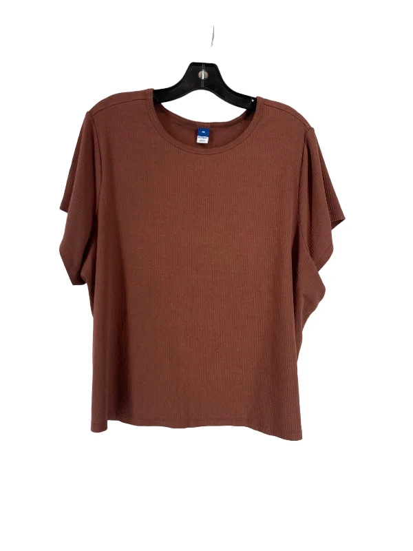 Top Short Sleeve By Old Navy In Brown, Size: 4x Laid