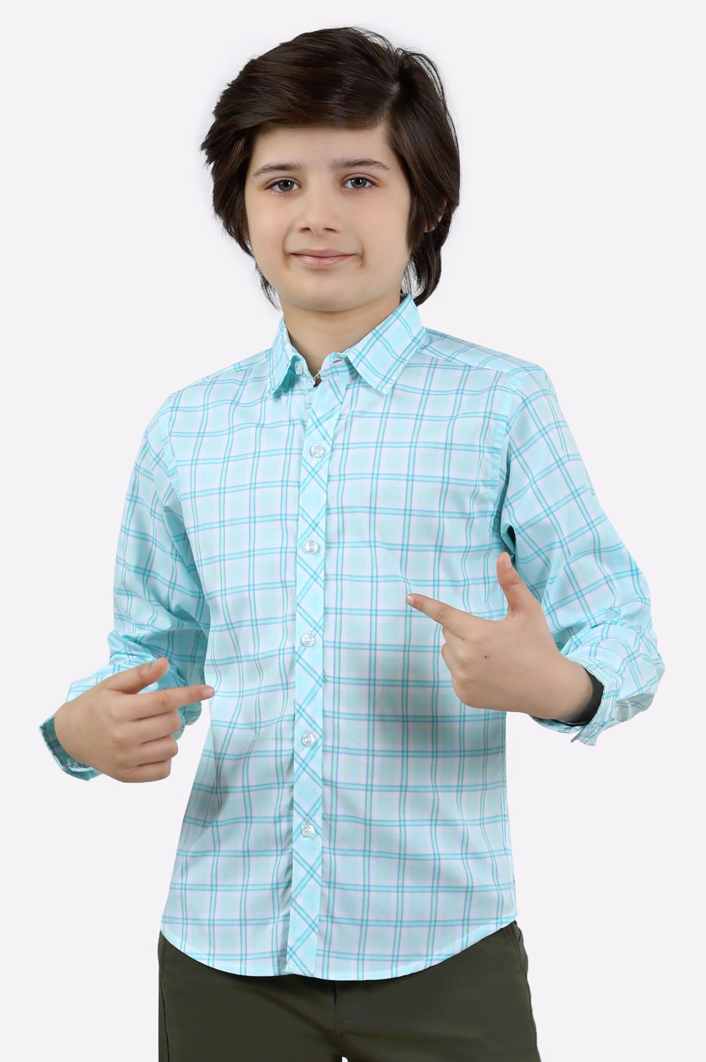 Windowpane Check Casual Shirt