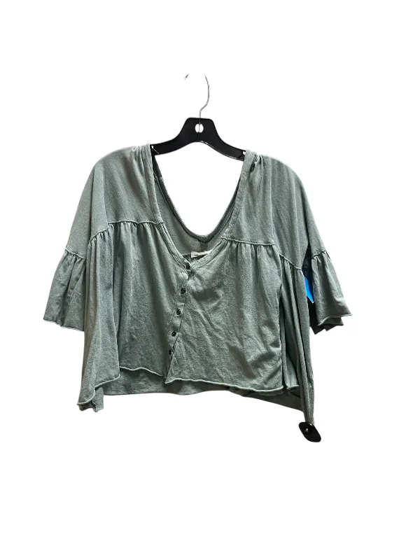 Top Short Sleeve By Free People In Green, Size: S Cozy Men's Winter