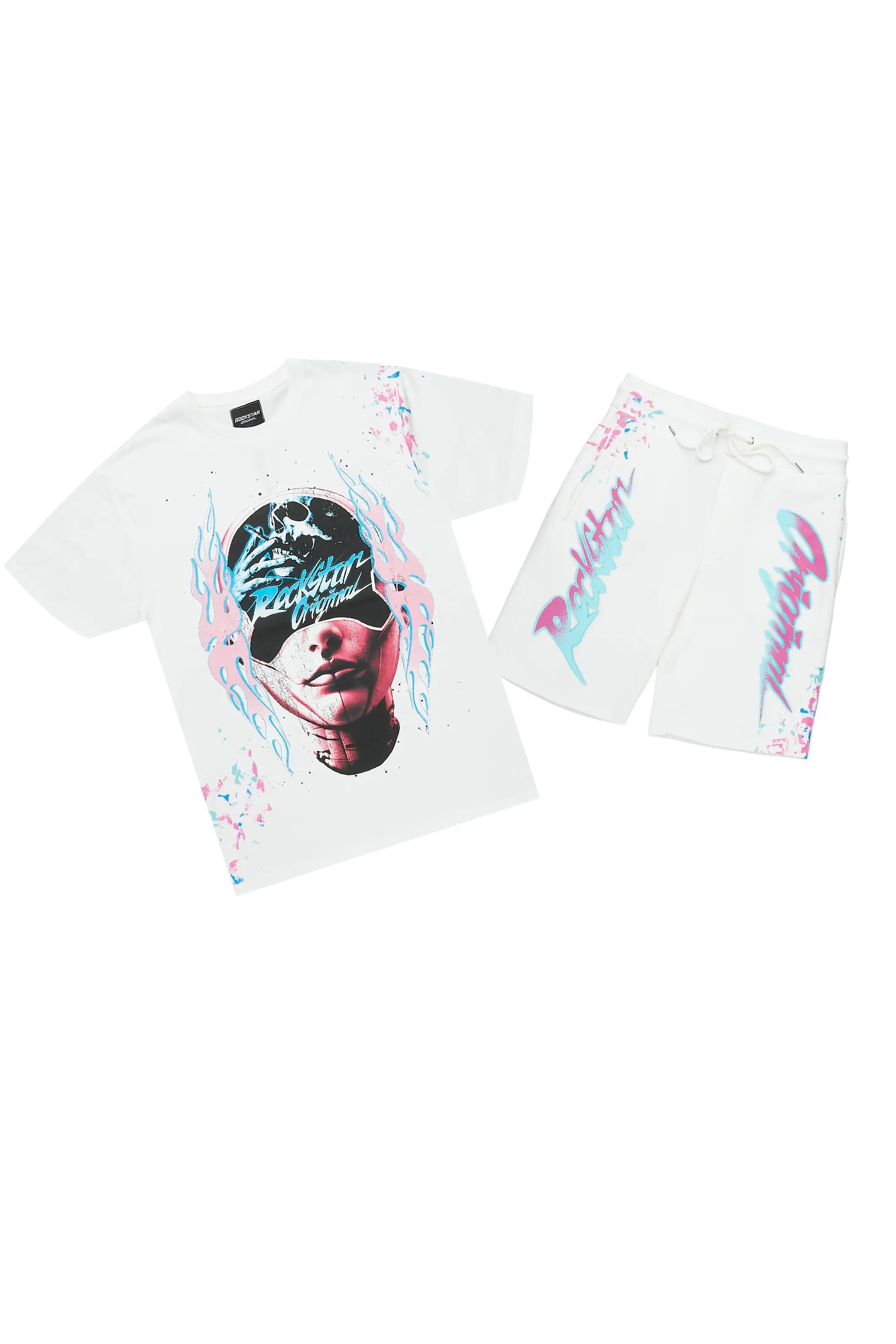 Adriaan White T-Shirt Short Set