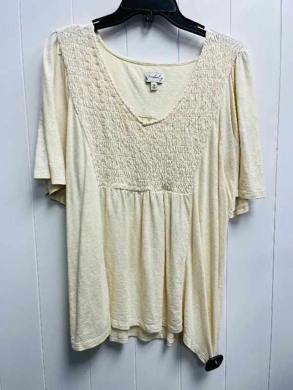 Top Short Sleeve By Wonderly In Cream, Size: Xl Trendy Men's Scandinavian