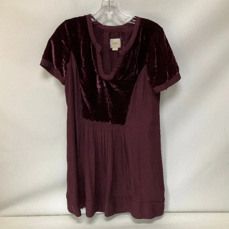 Tunic Short Sleeve By Maeve In Maroon, Size: M Unique Men's Patch