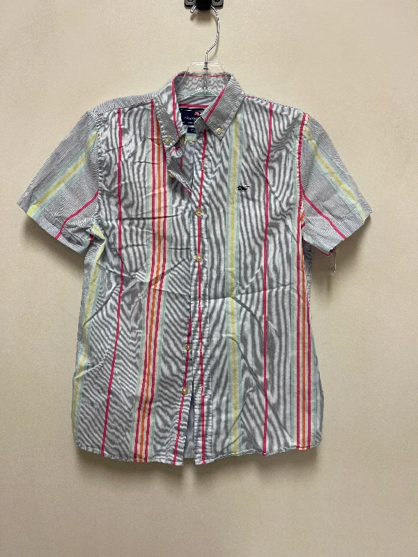 Top Short Sleeve By Vineyard Vines In Striped Pattern, Size: M Refined Men's Velvet