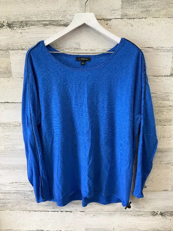 Top Long Sleeve By Ann Taylor In Blue, Size: L