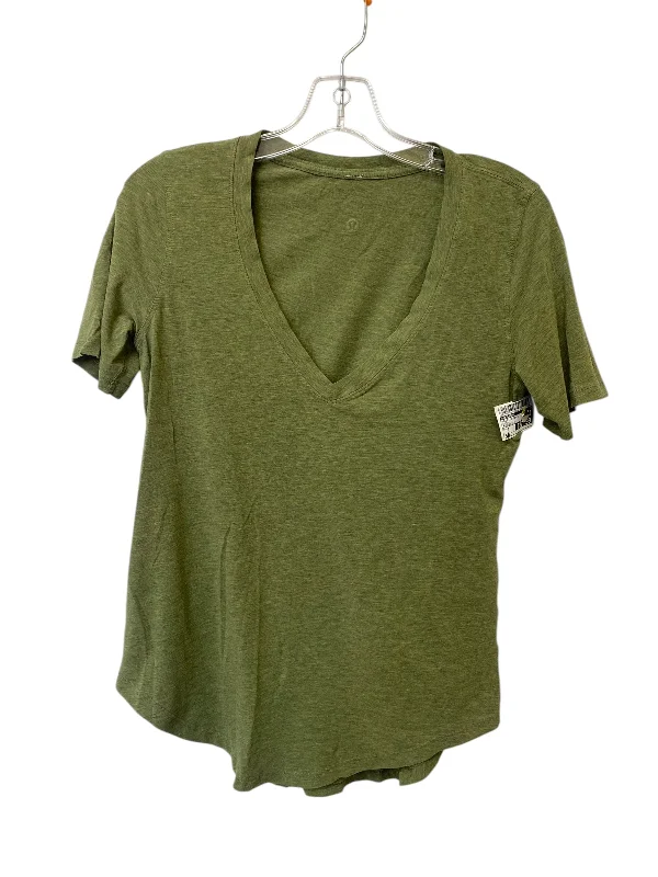 Athletic Top Short Sleeve By Lululemon In Green, Size: S Vacation