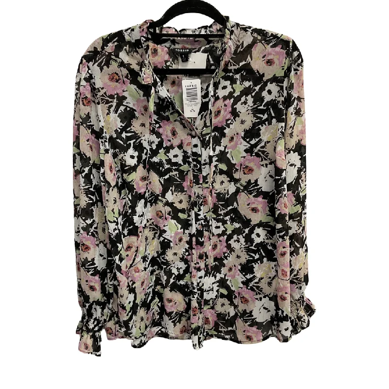 Top Long Sleeve By Torrid In Floral Print, Size: 1x