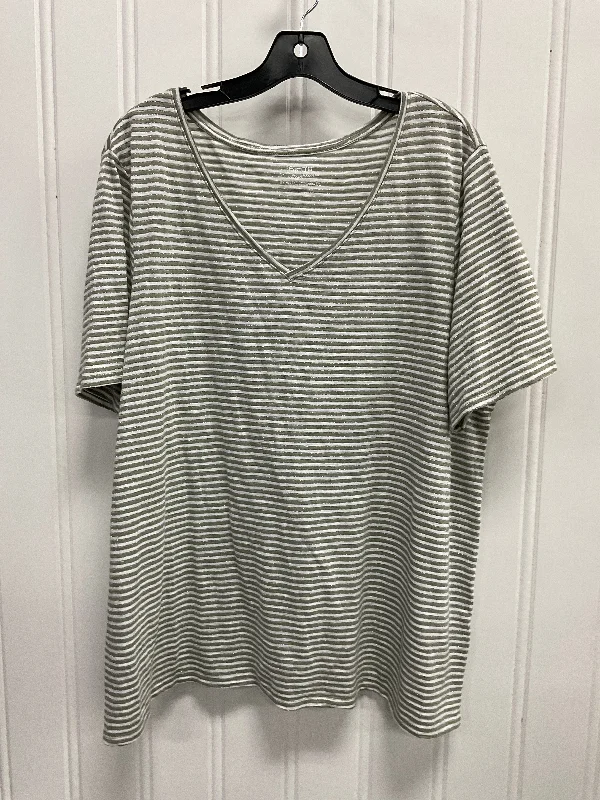 Top Short Sleeve By Chicos In Striped Pattern, Size: Xxl Hip Men's Urban