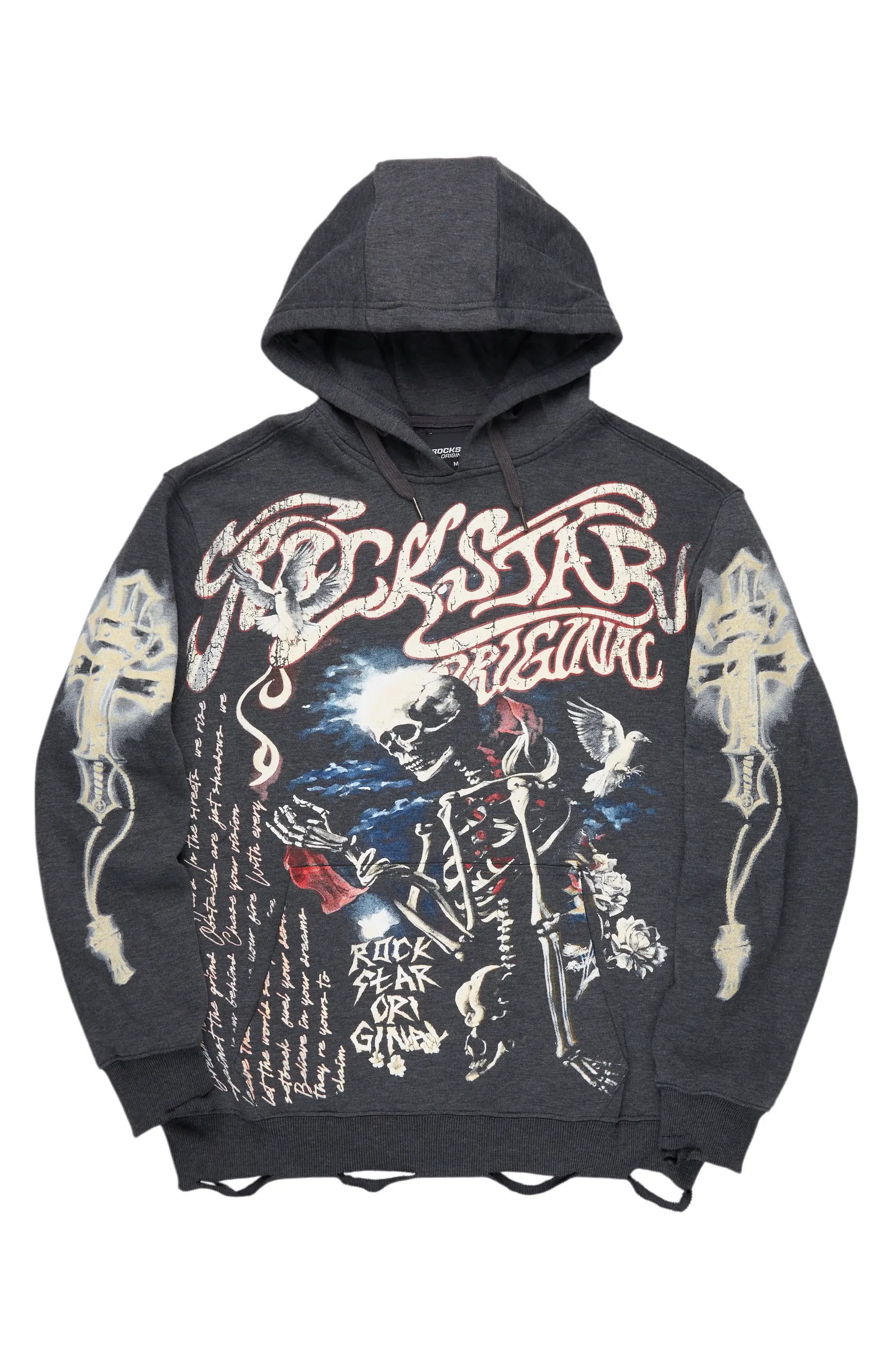 Danby Charcoal Graphic Distressed Hoodie