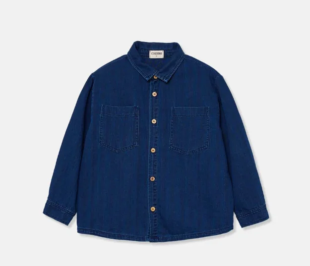 MY LITTLE COZMO BLUE DENIM COLLAR SHIRT [FINAL SALE]