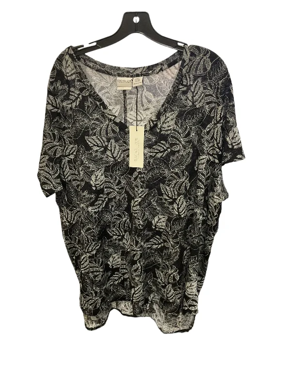 Top Short Sleeve By Rachel Zoe In Black, Size: 2x Vacation