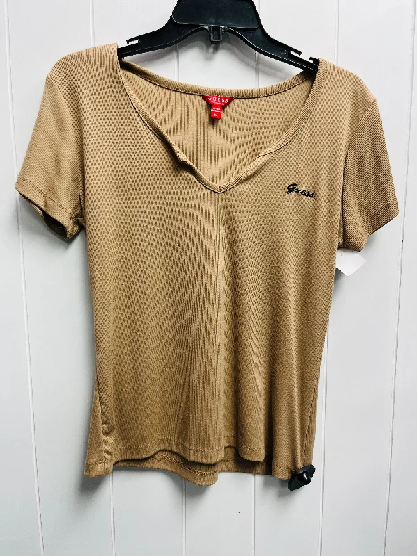 Top Short Sleeve Basic By Guess In Brown, Size: Xl Laid