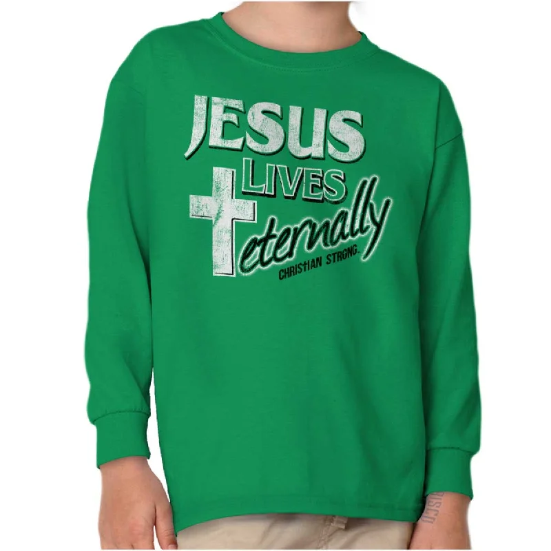 Jesus Lives Eternally Youth Long Sleeve T-Shirt