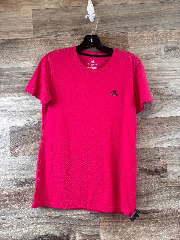 Athletic Top Short Sleeve By Adidas In Pink, Size: S Youthful Men's Pop