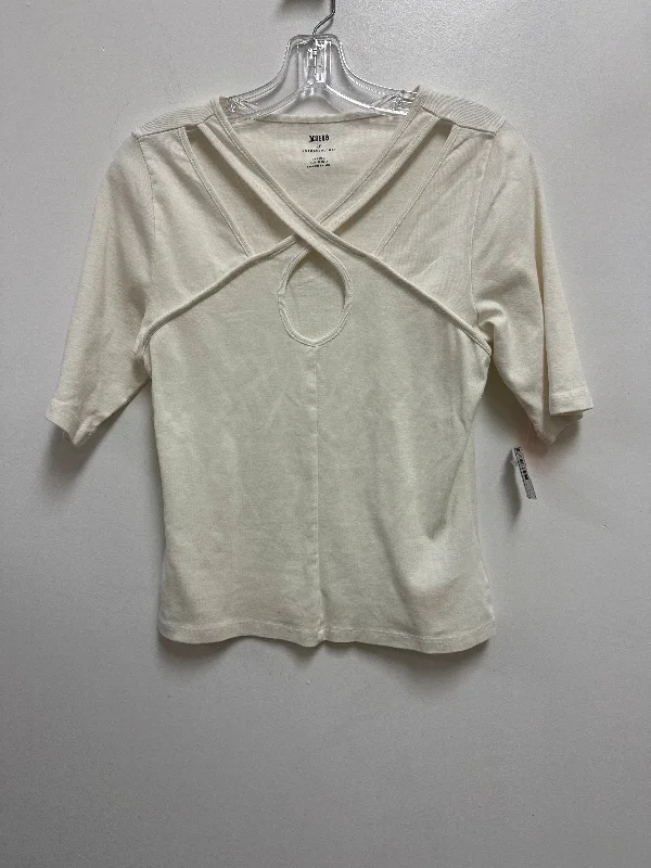 Top Short Sleeve By Maeve In Cream, Size: M British Gentleman Style