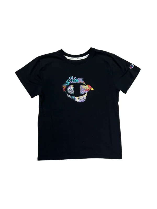 Athletic Top Short Sleeve By Champion In Black, Size: S Polished Men's Satin