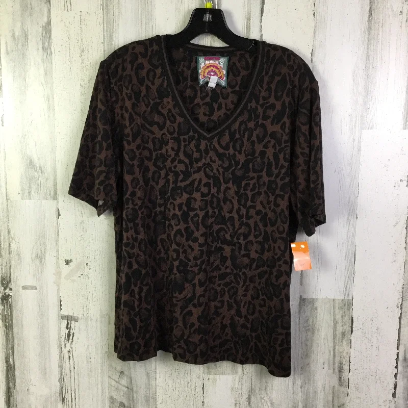 Top Short Sleeve By Johnny Was In Animal Print, Size: M Masculine Men's Thick