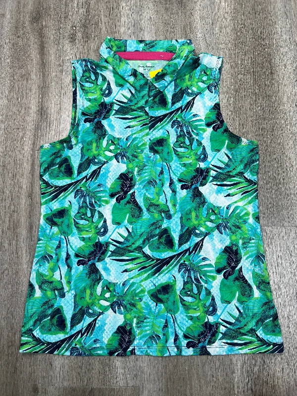 Athletic Top Short Sleeve By Tommy Bahama In Tropical Print, Size: L Gym