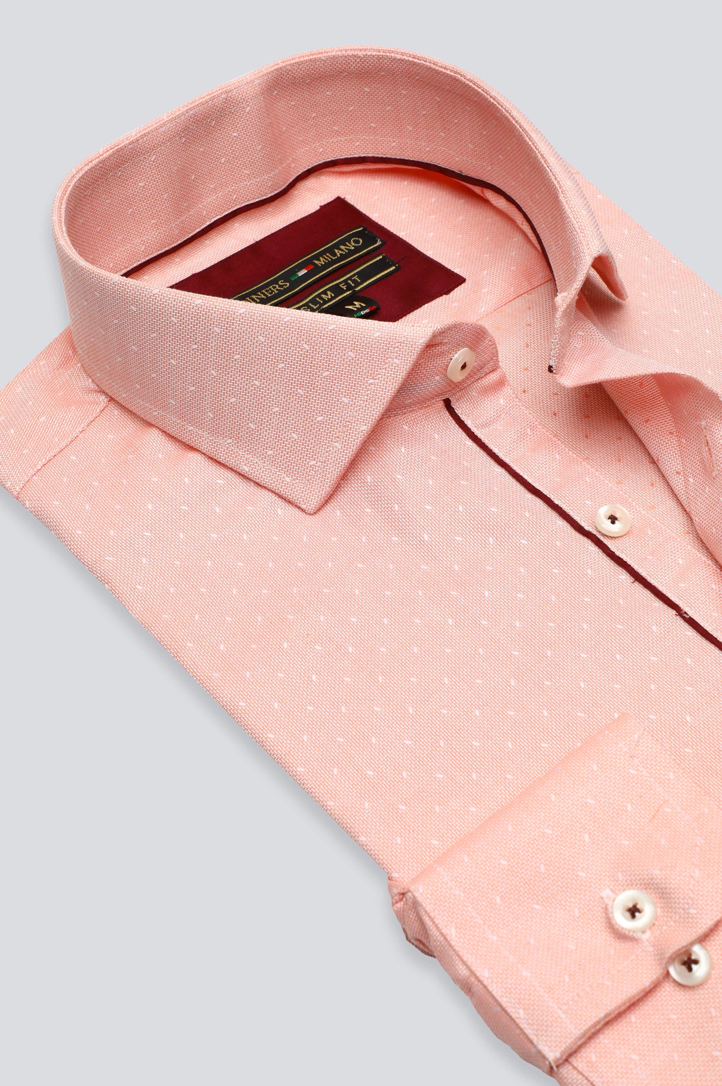 Peach Textured Casual Shirt