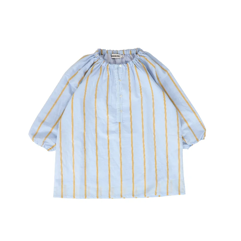 TANGERINE LIGHT BLUE/YELLOW STRIPED BUTTON DRESS [FINAL SALE]