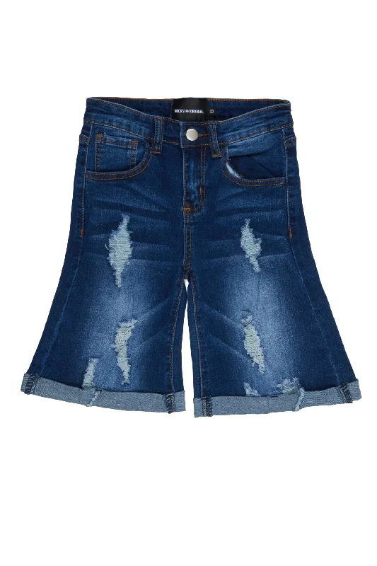 Girls Alice Blue Flare Denim Short