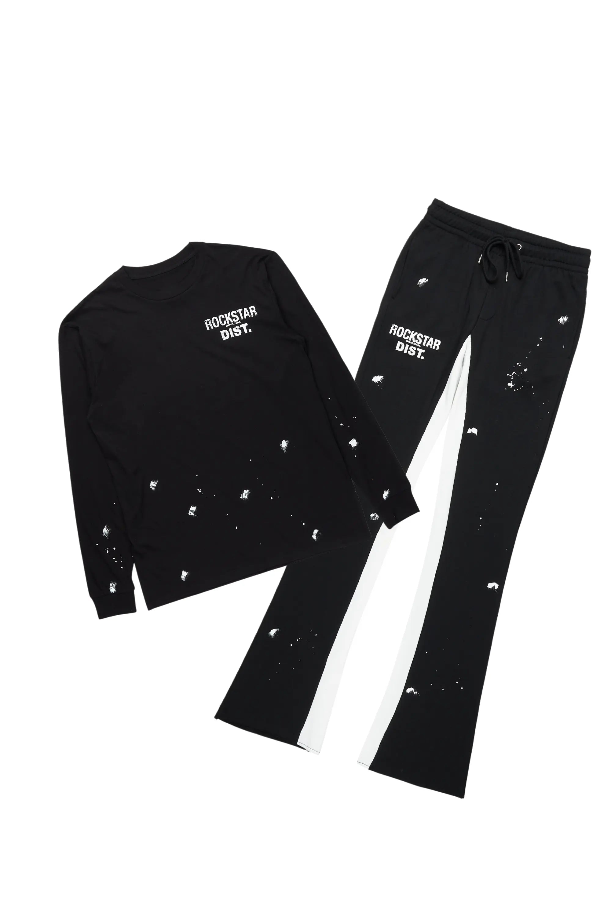 Raffer Black Long Sleeve T-Shirt/Baggy Pant Set