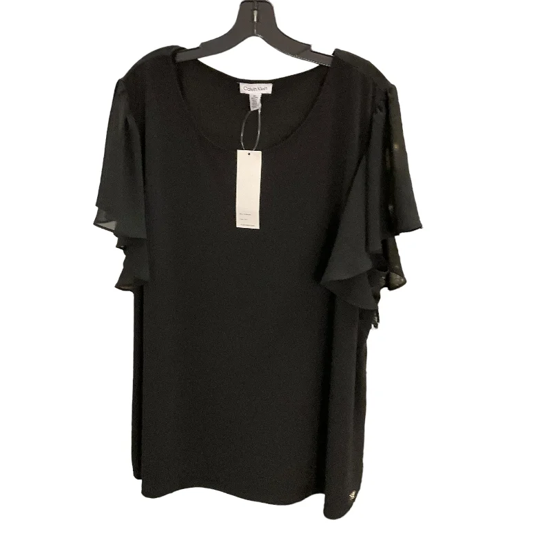 Top Short Sleeve By Calvin Klein O In Black, Size: 2x Elegant Men's Cashmere