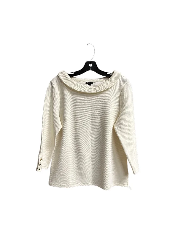 Top Long Sleeve By Talbots In Cream, Size: M