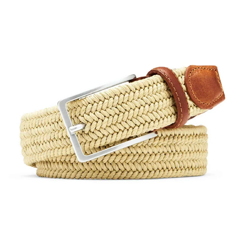 Peter Millar Waxed Braided Belt - Khaki