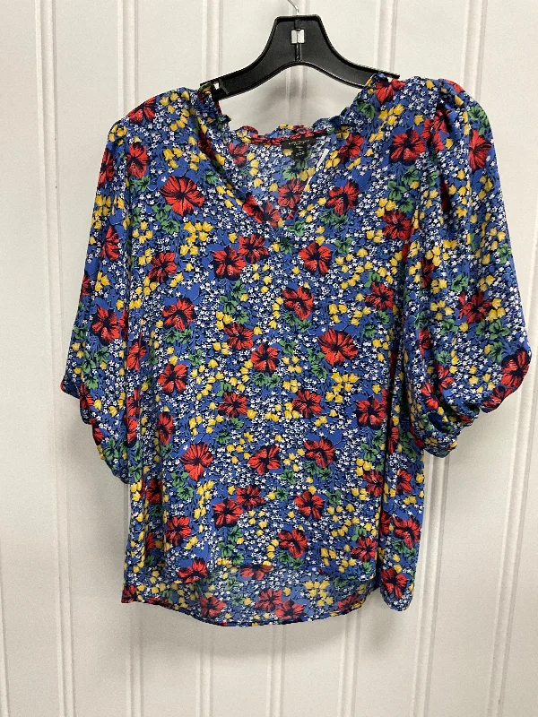 Top Short Sleeve By Ann Taylor In Floral Print, Size: S Laid